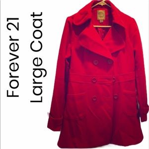 Forever 21 Women’s Size L Red Coat